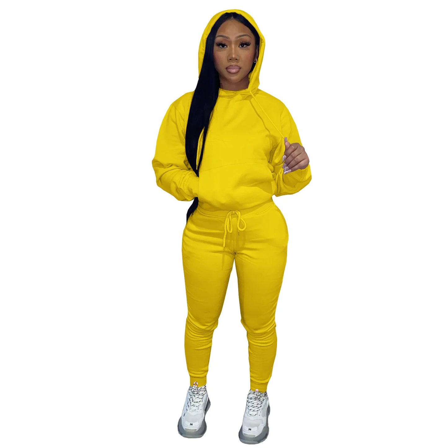 Winter Clothes Custom Rhinestone Plain Thick Fleece Hoodie Jogging Suit Women Solid Fashionable Hooded Tracksuit Sweatsuit Women